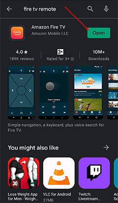 An image featuring how to use the Fire TV App step1