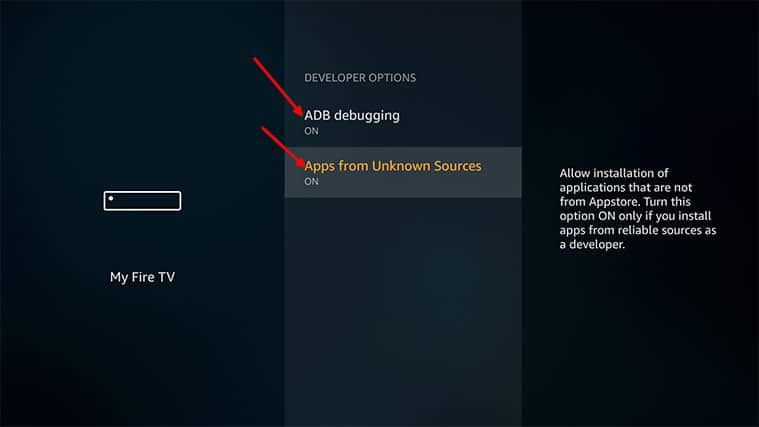 An image featuring how to enable apps from unknown sources on a FireStick device step3