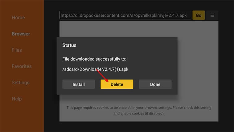 An image featuring how to install BeeTv on FireStick via Downloader App step6