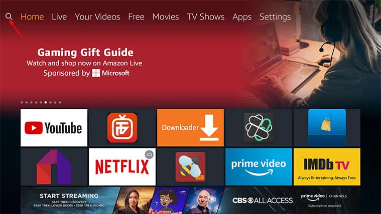 An image featuring how to install the Downloader App for Exousia APK on FireStick step2a