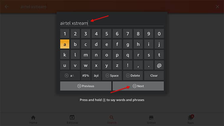 An image featuring how to install Airtel Xstream on your FireStick using Aptoide Store step4