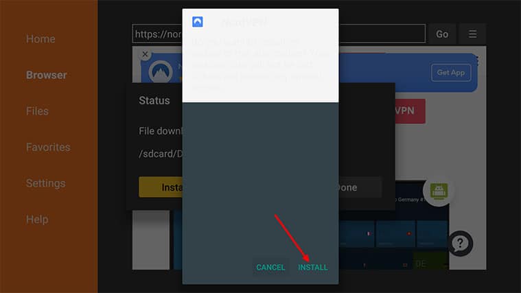 An image featuring how to install NordVPN on FireStick manually step7e