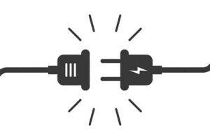 An image featuring a drawn power outlet that is flashing and being connected