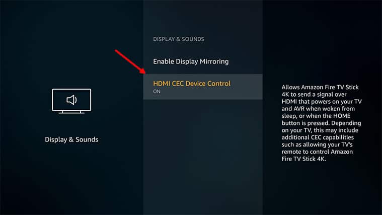 An image featuring how to Turn off the HDMI CEC Device Control Option step3