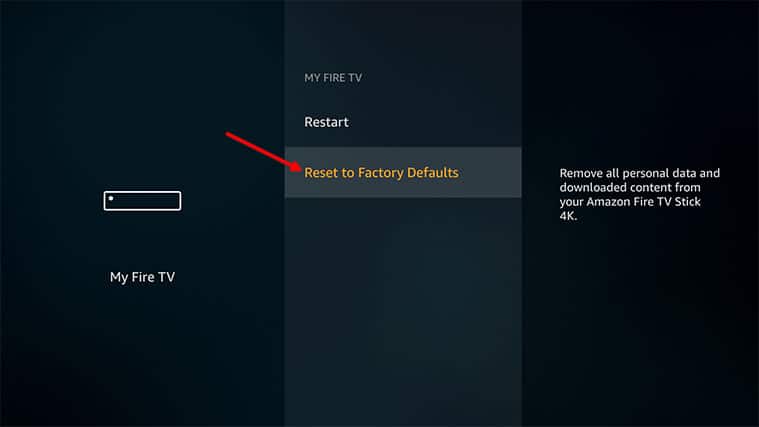 An image featuring how to factory reset your FireStick device step3