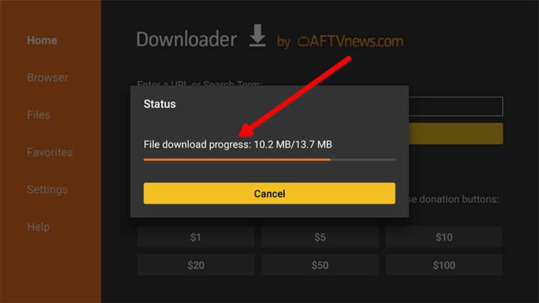 An image featuring how to install OLA TV APK on FireStick with downloader step13a