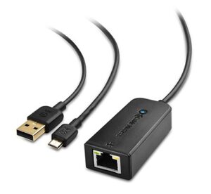 An image featuring the Cable Matters micro USB enabled ethernet adapter