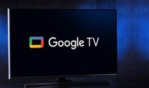 an image with google tv opened on screen 