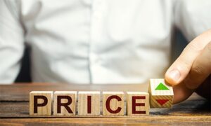 an image with price written on cubes