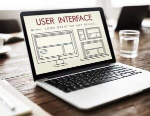 an image with user interface opened on laptop